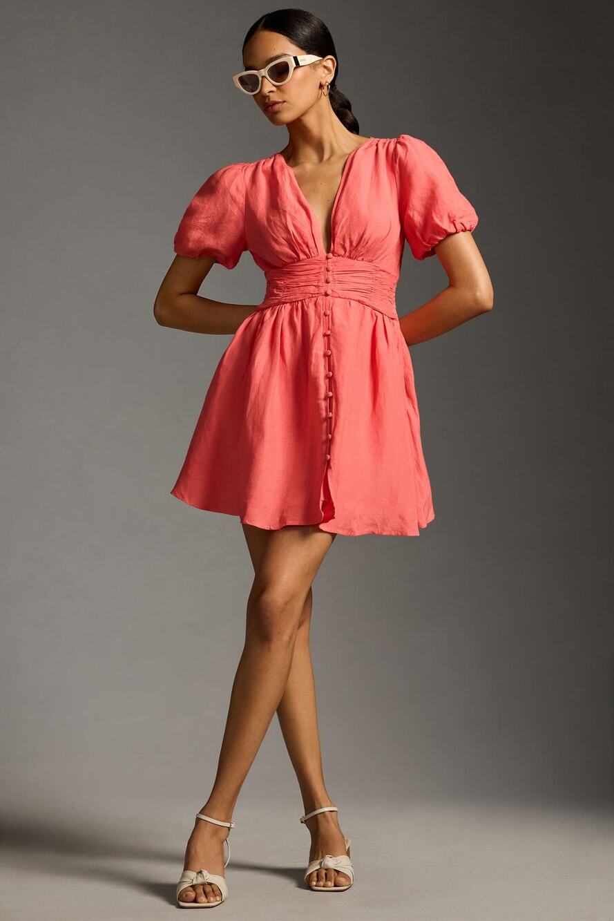 NWT Anthropologie Katerina Button-Front Mini Dress Large